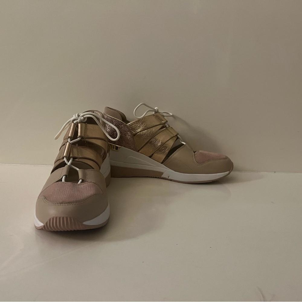 Michael Kors Gold and Tan Sneakers Size 8 - Picture 5 of 6